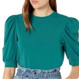 The Drop Marika Teal Puff Sleeve Women's Top size small